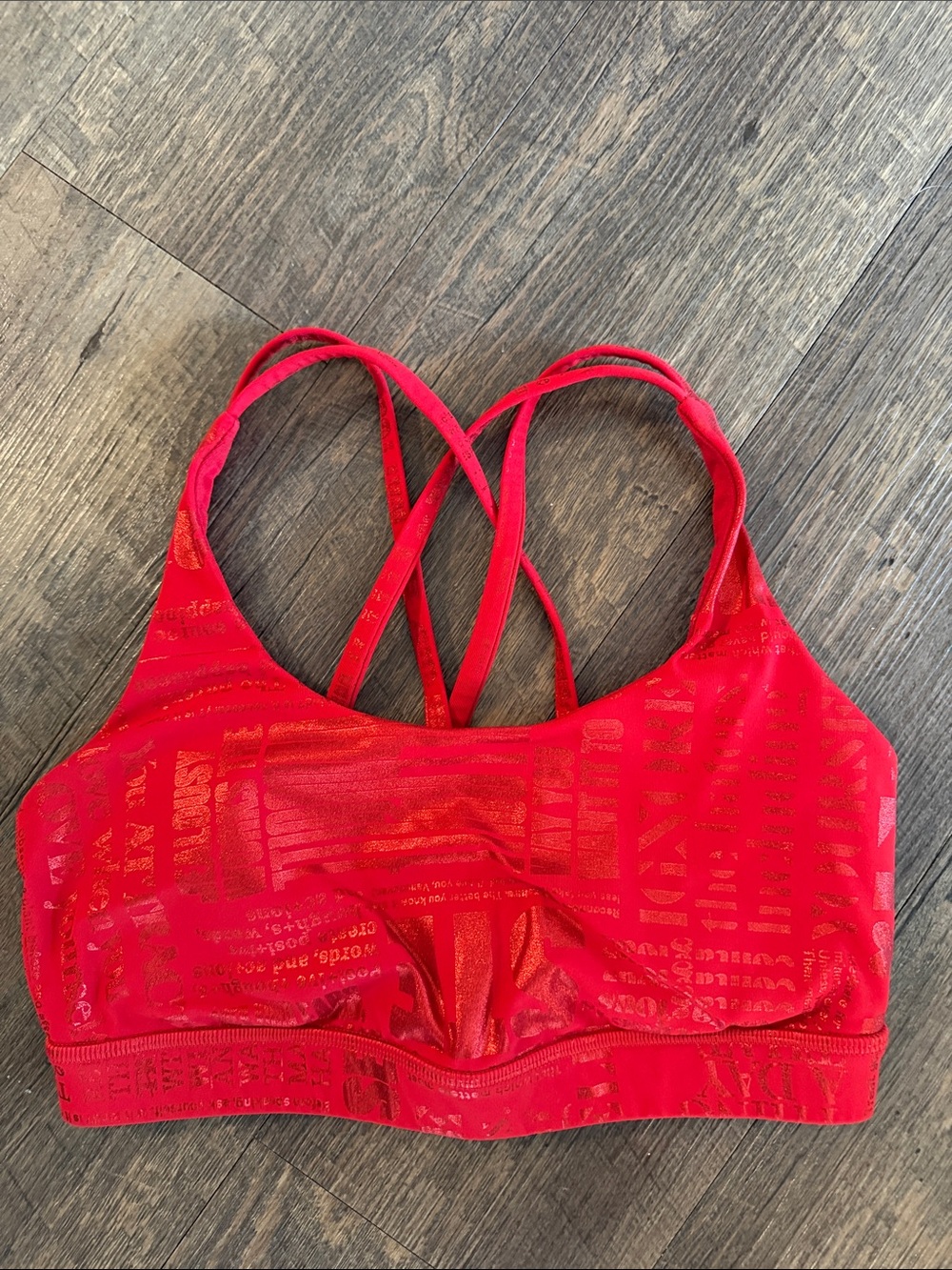lululemon athletica Red Strappy Crisscross Sports Bralette